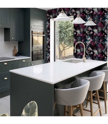 Floral Collage Plum & Teal sw12