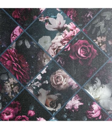 Floral Collage Plum & Teal sw12