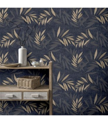 Luxury Leaf Navy Champagne sw6