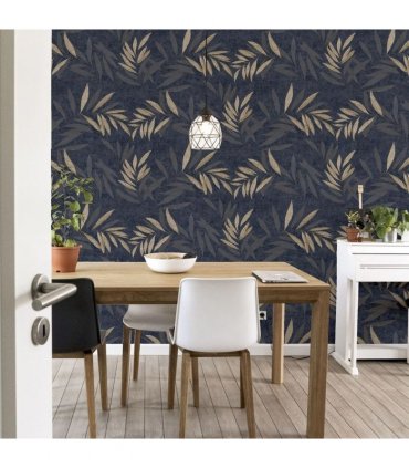 Luxury Leaf Navy Champagne sw6