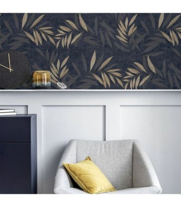 Luxury Leaf Navy Champagne sw6