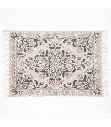 Kew Antique Printed 120x170cm Grey Rug with Tassel