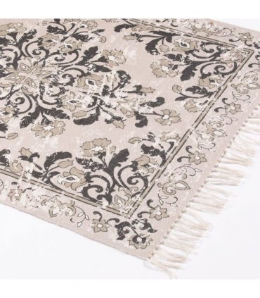 Kew Antique Printed 120x170cm Grey Rug with Tassel