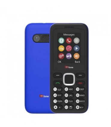 TTfone TT150 Unlocked Basic Mobile Phone UK Sim Free, Long Battery Life, Dual Sim with camera and games, easy to use, durable and light weight pay as you go - Blue GiffGaff Pay as you go