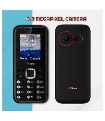 TTfone TT150 Unlocked Basic Mobile Phone UK Sim Free, Long Battery Life, Dual Sim with camera and games, easy to use, durable and light weight pay as you go - Black EE Pay as you go