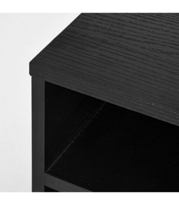 HOMCOM Desktop Printer Stand with 3 Open Compartments, Desk Organiser, Black