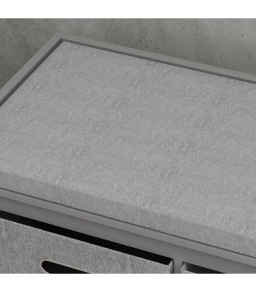 HOMCOM Shoe Bench with Cushioned Seat, 3 Fabric Drawers for Entryway Hallway
