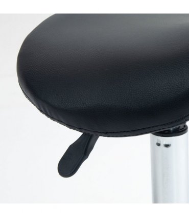 HOMCOM Saddle Chair, Rolling Salon Stool for Massage Spa Clinic Beauty, Black