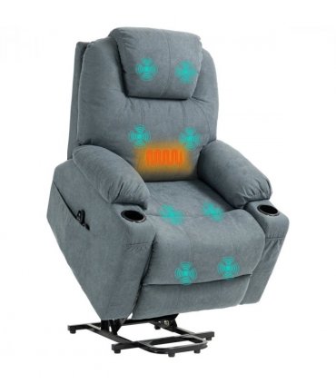 HOMCOM Lift Chair with Vibration Massage, Heat, Easy Assembly, Grey