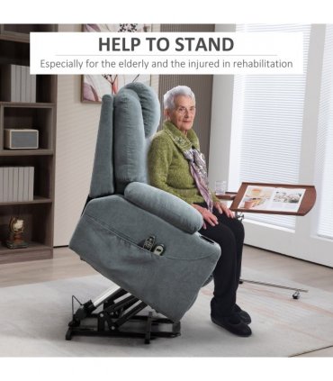 HOMCOM Lift Chair with Vibration Massage, Heat, Easy Assembly, Grey