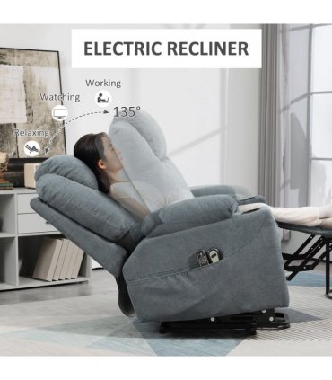 HOMCOM Lift Chair with Vibration Massage, Heat, Easy Assembly, Grey