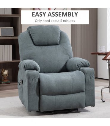 HOMCOM Lift Chair with Vibration Massage, Heat, Easy Assembly, Grey