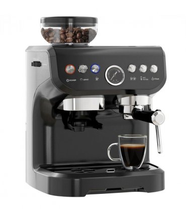 Espresso Coffee Machine w/ Integrated Bean Grinder & Steam Wand 15 Bar Pressure