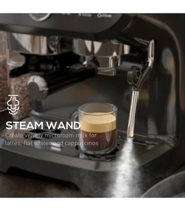 Espresso Coffee Machine w/ Integrated Bean Grinder & Steam Wand 15 Bar Pressure