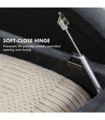 HOMCOM Semi-Circle Storage Ottoman Bench Tufted Upholstered Accent Footrest