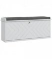 HOMCOM Shoe Bench with Flip Drawer, Cushion, 10 Pairs for Entryway White