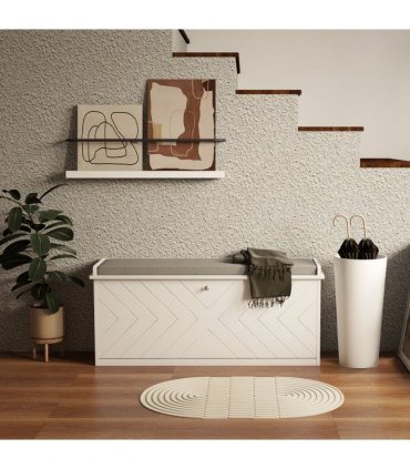 HOMCOM Shoe Bench with Flip Drawer, Cushion, 10 Pairs for Entryway White
