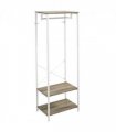 HOMCOM Coat Rack, 2-in-1 Clothes Stand with Shoe Storage for Hallway, Grey