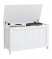 HOMCOM Storage Chest with 2 Safety Hinges, Storage Bench for Living Room