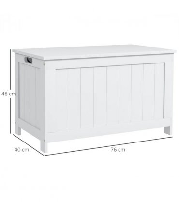 HOMCOM Storage Chest with 2 Safety Hinges, Storage Bench for Living Room