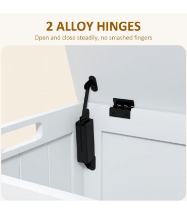 HOMCOM Storage Chest with 2 Safety Hinges, Storage Bench for Living Room