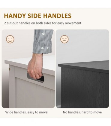 HOMCOM Storage Chest with 2 Safety Hinges, Storage Bench for Living Room