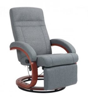 HOMCOM Manual Recliner Swivel Reclining Chair with Footrest Armrests Grey
