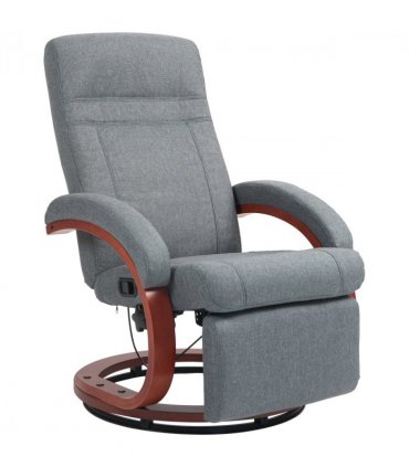 HOMCOM Manual Recliner Swivel Reclining Chair with Footrest Armrests Grey