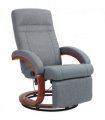 HOMCOM Manual Recliner Swivel Reclining Chair with Footrest Armrests Grey