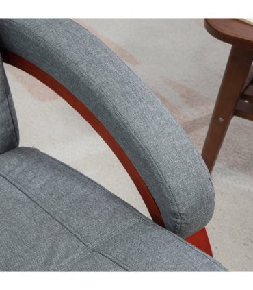 HOMCOM Manual Recliner Swivel Reclining Chair with Footrest Armrests Grey