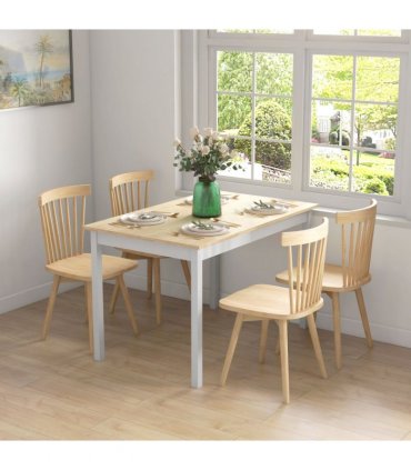 HOMCOM Dining Table Farmhouse Kitchen Table w/ Wood Frame for Dining Room