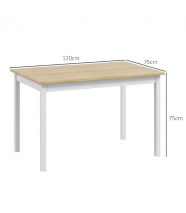 HOMCOM Dining Table Farmhouse Kitchen Table w/ Wood Frame for Dining Room