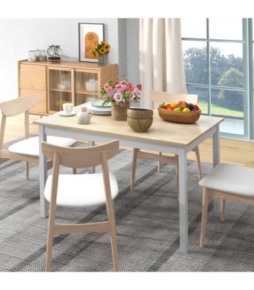 HOMCOM Dining Table Farmhouse Kitchen Table w/ Wood Frame for Dining Room