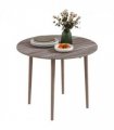 HOMCOM Foldable Dining Table, Round Drop Leaf Table with Wood Legs