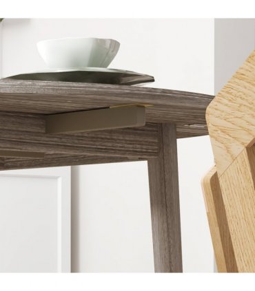 HOMCOM Foldable Dining Table, Round Drop Leaf Table with Wood Legs