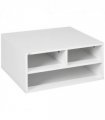 HOMCOM Desktop Printer Stand with 3 Open Compartments, Desk Organiser, White