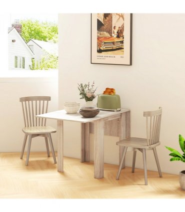 HOMCOM Folding Dining Table Extendable Kitchen Table Drop Leaf Table for 2-4