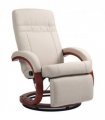 HOMCOM Manual Recliner Swivel Reclining Chair with Footrest Armrests Beige