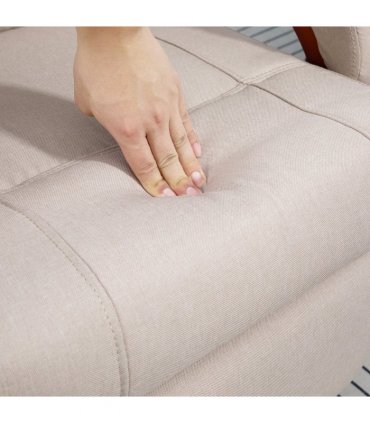 HOMCOM Manual Recliner Swivel Reclining Chair with Footrest Armrests Beige