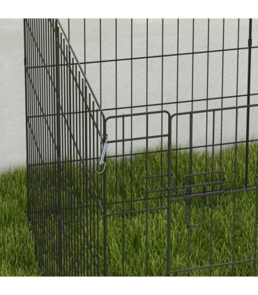 PawHut 8 Panel DIY Dog Pen with Door for Indoor/Outdoor Use, 76cm High
