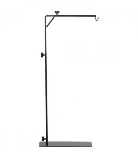 PawHut Reptile Lamp Stand, 86-129Hcm Adjustable Lamp Holder w/ Base, Hook