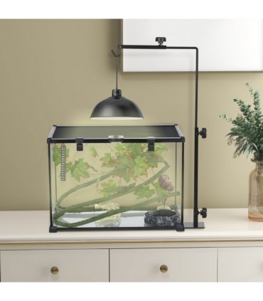 PawHut Reptile Lamp Stand, Adjustable Lamp Holder with Hook Hanging Base