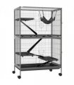 PawHut Small Animal Cages for Chinchilla Ferret Kitten on Wheels W/ Hammock Tray