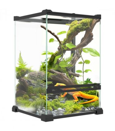 PawHut Glass Reptile Terrarium, 12L Vivarium for Lizards Frogs Snakes Turtles