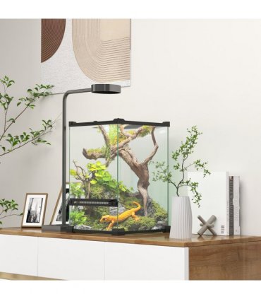 PawHut Glass Reptile Terrarium, 12L Vivarium for Lizards Frogs Snakes Turtles