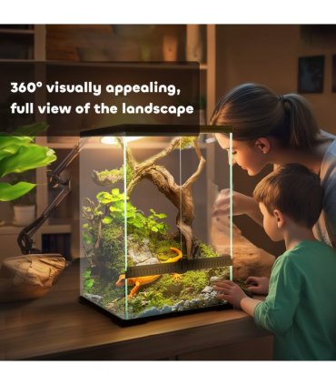 PawHut Glass Reptile Terrarium, 40L Vivarium for Lizards Frogs Snakes Turtles