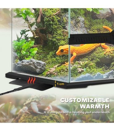 PawHut Glass Reptile Terrarium, 40L Vivarium for Lizards Frogs Snakes Turtles