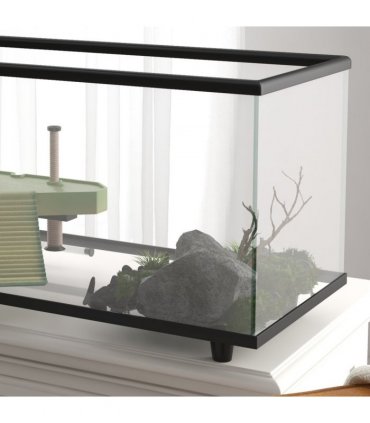 PawHut Turtle Tank 50L Glass Turtle Aquarium w/ Easy-Drain 60 x 30 x 32cm