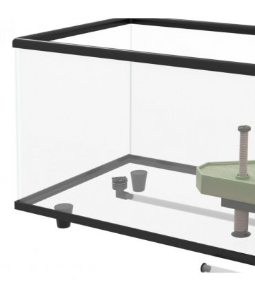 PawHut Turtle Tank 50L Glass Turtle Aquarium w/ Easy-Drain 60 x 30 x 32cm