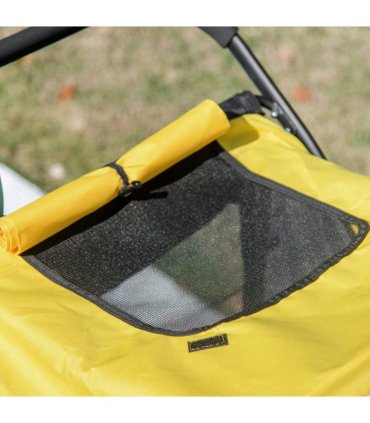 PawHut Pet Stroller Foldable Design with Cushion for M and L Dogs, Yellow